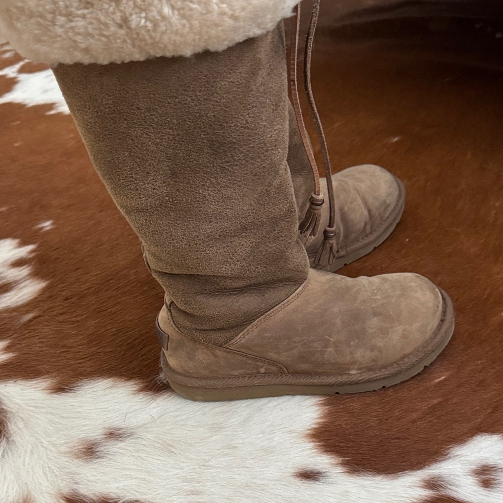 UGG Tan Leather Ankle Boots
